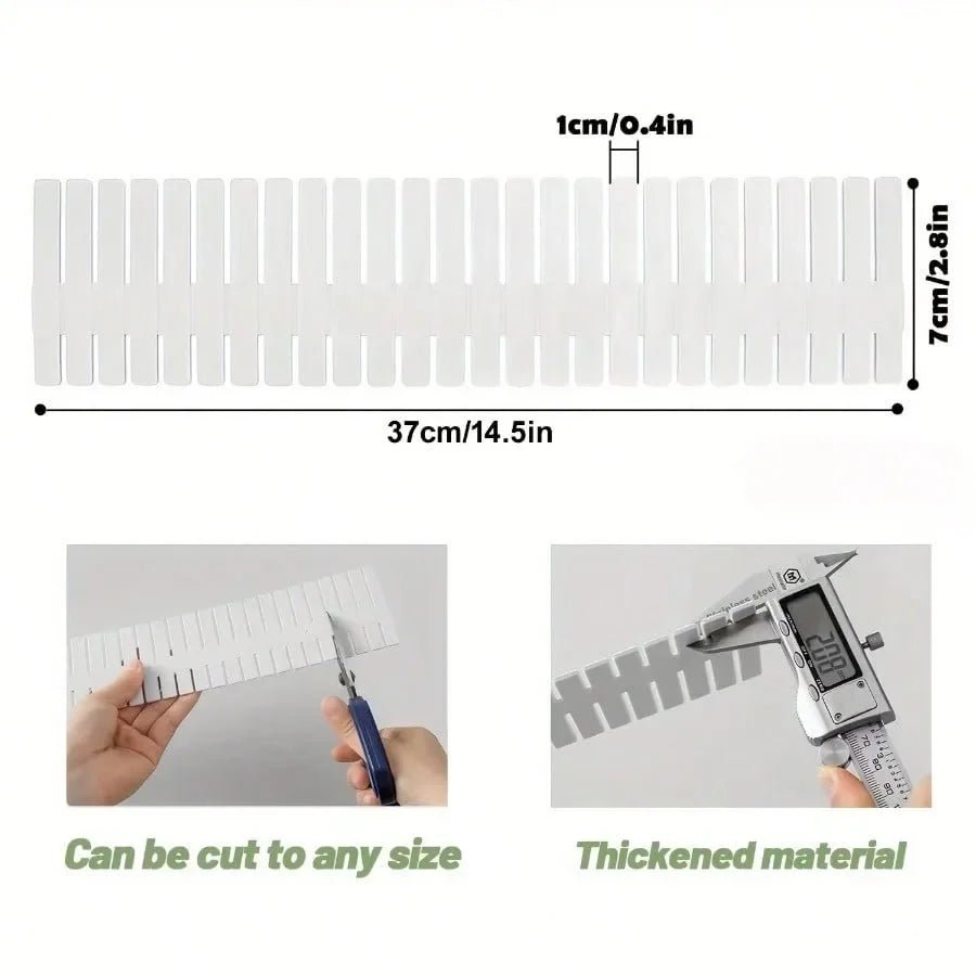 Adjustable Plastic Space separation tool Desk and Drawer Organizer Dividers PP Material Storage System for Office Dorm Home - InspiredGrabs.com