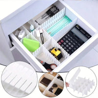 Thumbnail for Adjustable Plastic Space separation tool Desk and Drawer Organizer Dividers PP Material Storage System for Office Dorm Home - InspiredGrabs.com