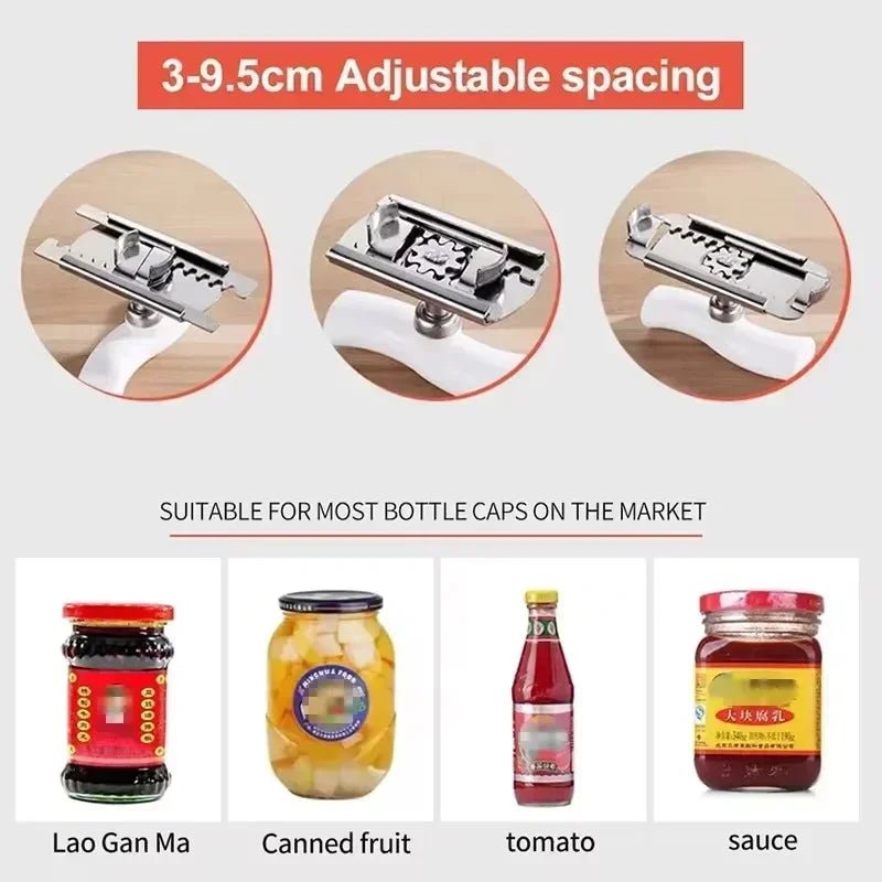 Adjustable Stainless Steel Jar & Bottle Cap Opener - InspiredGrabs.com