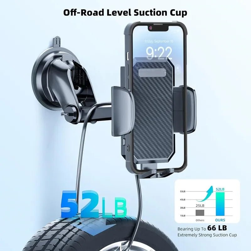 Adjustable Suction-Cup Car Phone Holder – Black - InspiredGrabs.com