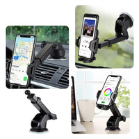 Thumbnail for Adjustable Suction-Cup Car Phone Holder – Black - InspiredGrabs.com