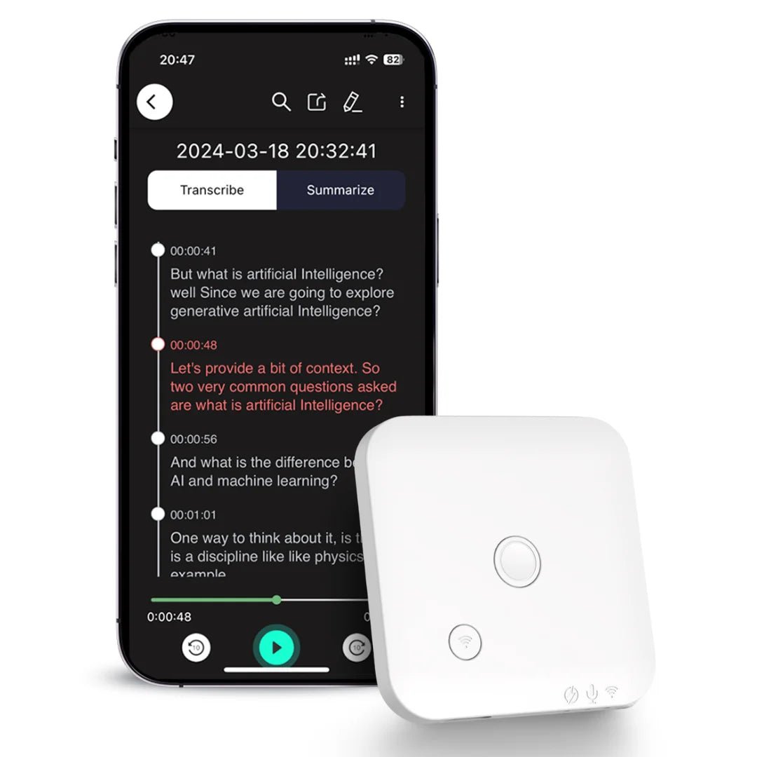 AI Voice Recorder with Speech - to - Text, Translation & 64GB Storage - InspiredGrabs.com