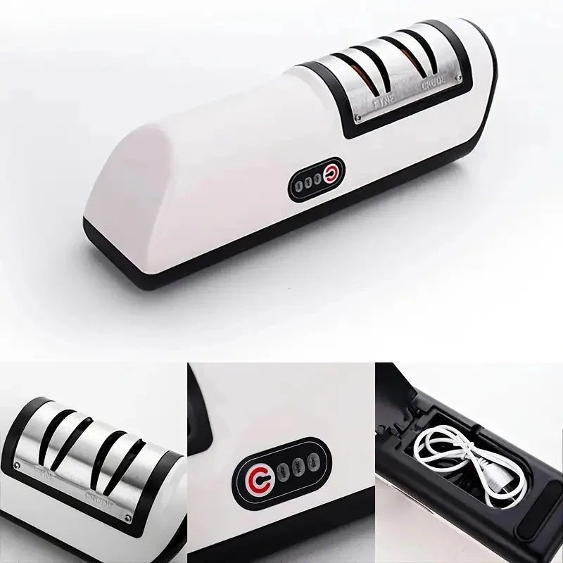 Automatic Electric Knife Sharpener – 4-Gear Multifunction Kitchen Blade Sharpener - InspiredGrabs.com