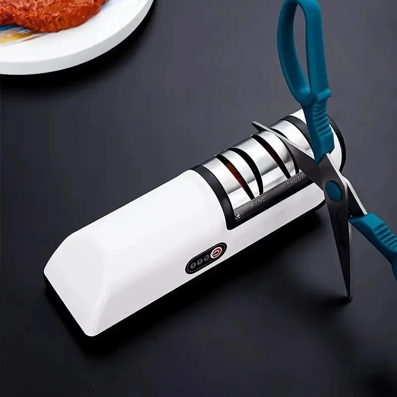 Automatic Electric Knife Sharpener – 4-Gear Multifunction Kitchen Blade Sharpener - InspiredGrabs.com