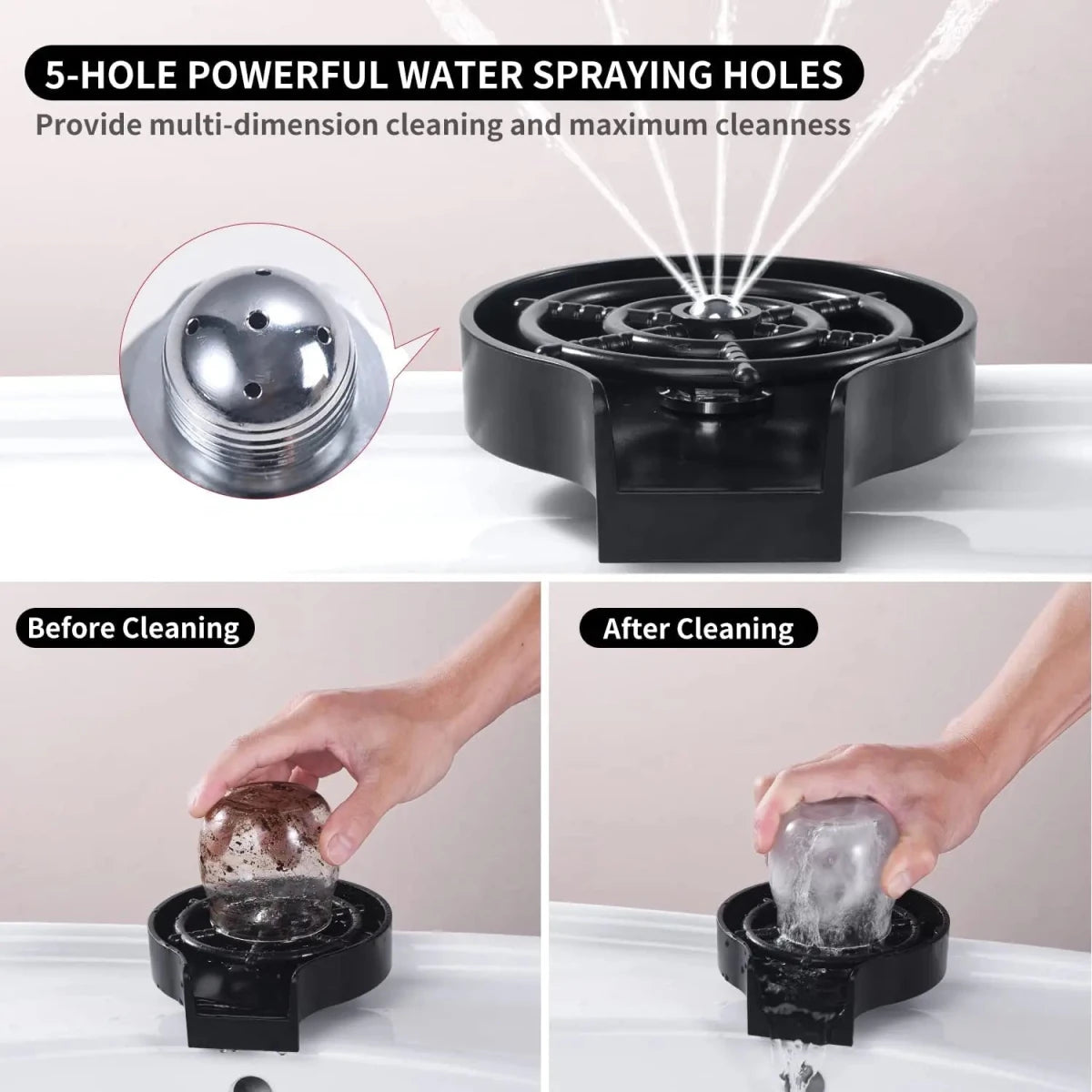 Automatic Kitchen Sink Glass & Bottle Rinser - InspiredGrabs.com