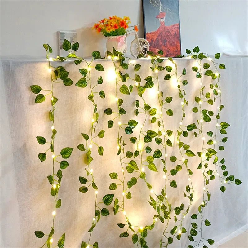 Battery-Powered Leaf Vine String Lights – 3 Lengths, 4 Styles - InspiredGrabs.com