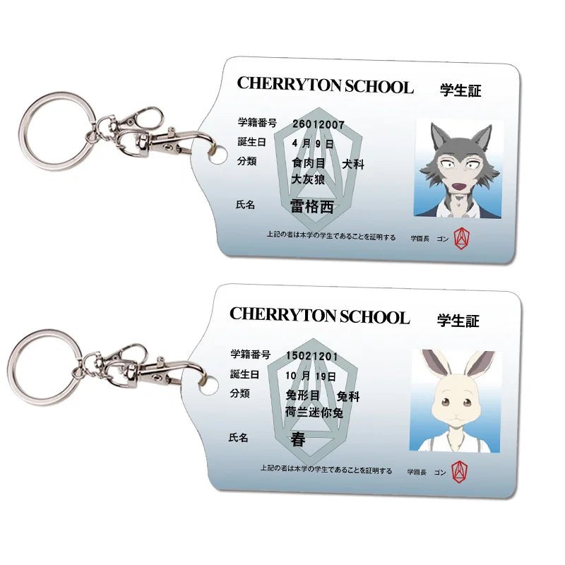 BEASTARS Legosi Cosplay Acrylic Student Card Holder Keychain Card Case Bag Bank Card Holder Props - InspiredGrabs.com