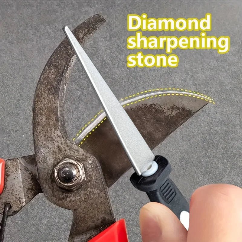 Black Double-Sided Garden Tool Sharpener - InspiredGrabs.com
