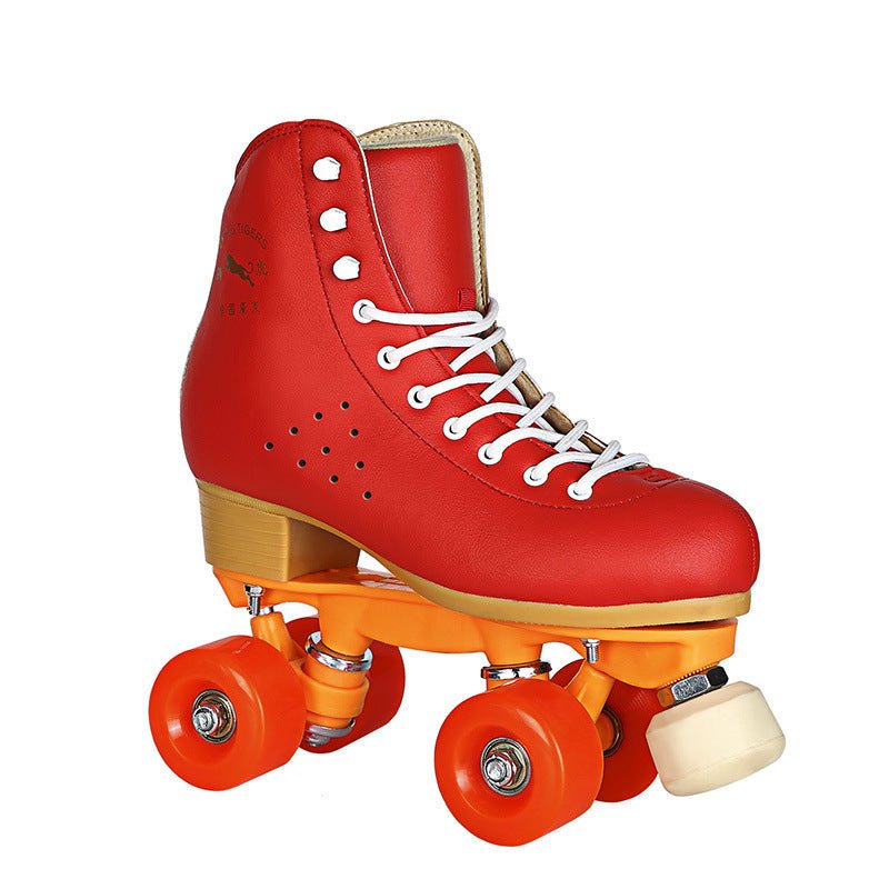 Black Four - Wheel Roller Skates with Adjustable Brake and PU Wheels - InspiredGrabs.com