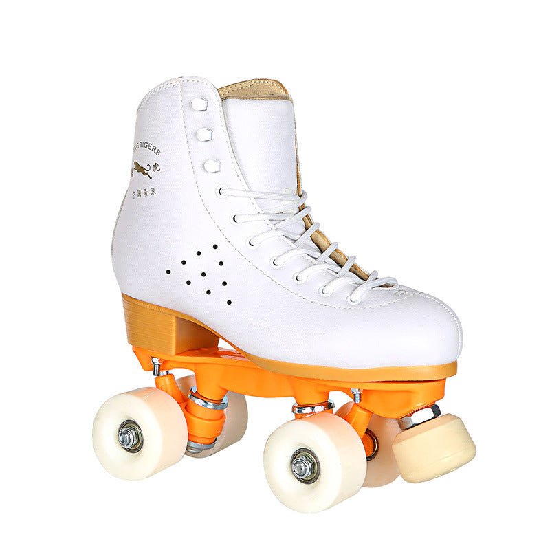 Black Four - Wheel Roller Skates with Adjustable Brake and PU Wheels - InspiredGrabs.com