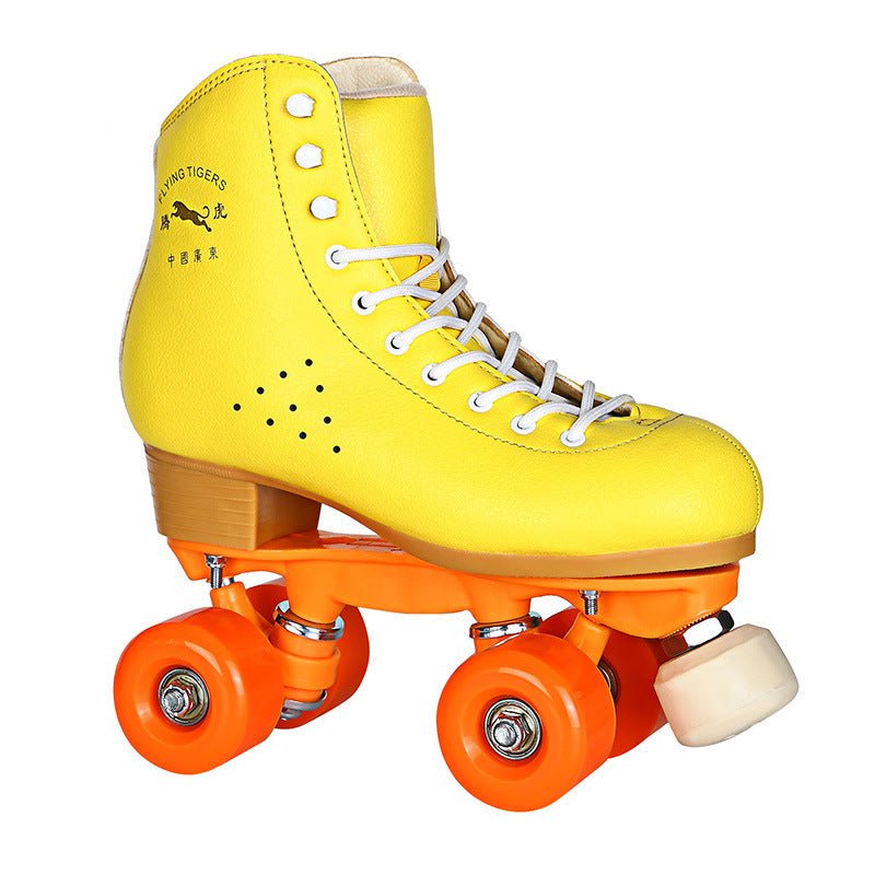 Black Four - Wheel Roller Skates with Adjustable Brake and PU Wheels - InspiredGrabs.com