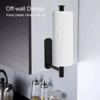 Thumbnail for Black Stainless Steel Adhesive Paper Towel Holder - InspiredGrabs.com