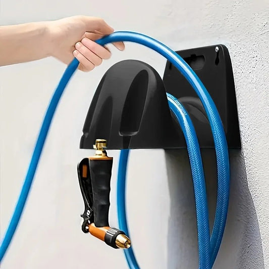 Black Wall-Mounted Garden Hose Hanger - InspiredGrabs.com