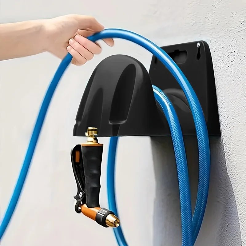 Black Wall-Mounted Garden Hose Hanger - InspiredGrabs.com