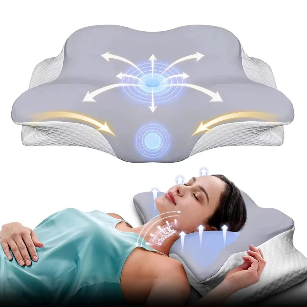 Butterfly Memory Foam Neck Support Pillow – Slow Rebound Ergonomic Sleeping Pillow - InspiredGrabs.com