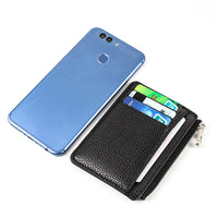 Thumbnail for Casual Classic Men'S Wallet Solid Color Textured Pu Zipper Card Holder Mini Slim Wallet For Boyfriend Husband Gift 2022 New - InspiredGrabs.com
