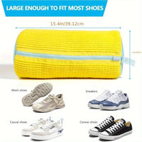 Thumbnail for Chenille-Lined Shoe Washing Bag – Blue - InspiredGrabs.com
