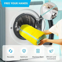 Thumbnail for Chenille-Lined Shoe Washing Bag – Blue - InspiredGrabs.com