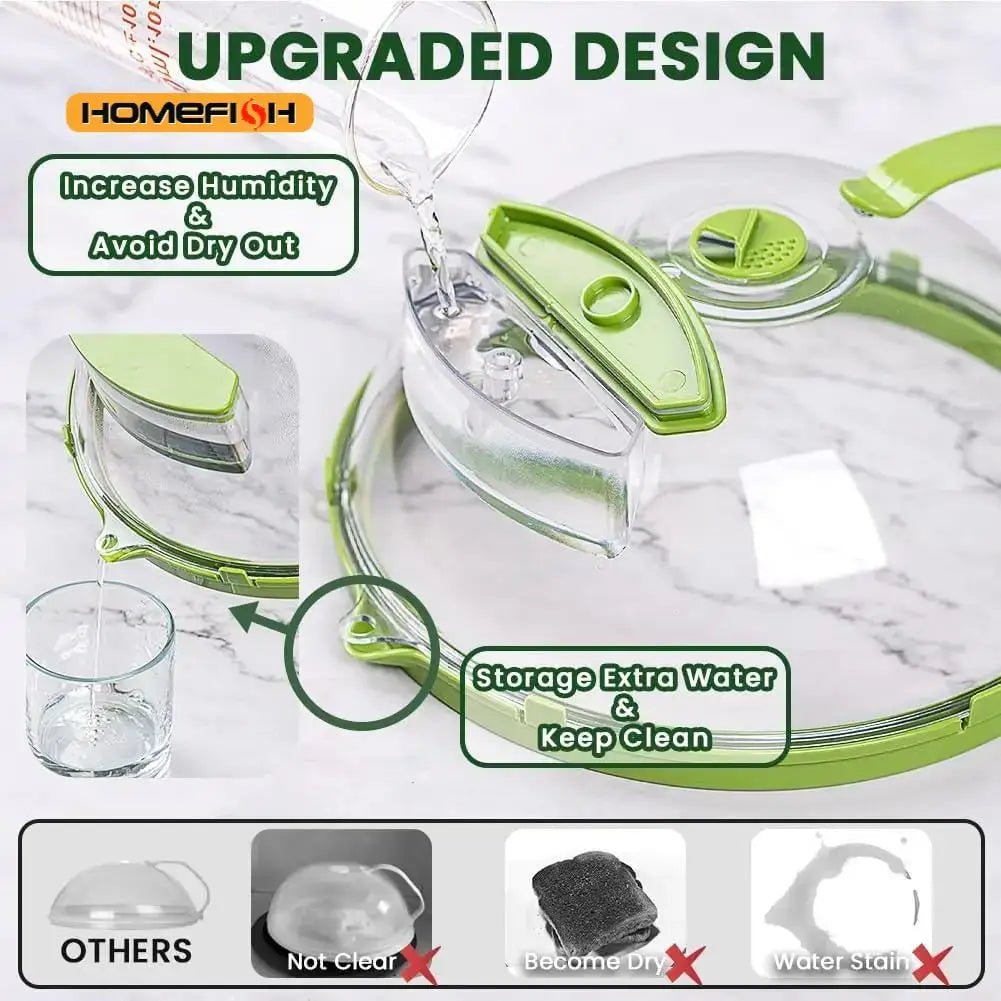 Clear Microwave Food Cover with Steam Vent & Handle - InspiredGrabs.com