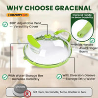 Thumbnail for Clear Microwave Food Cover with Steam Vent & Handle - InspiredGrabs.com