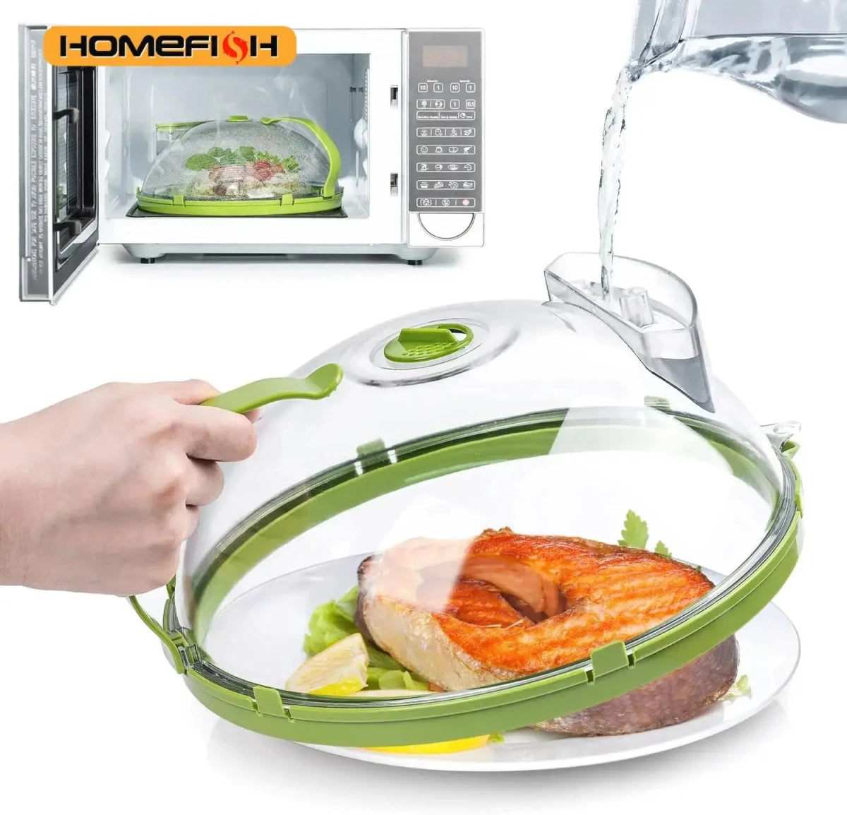 Clear Microwave Food Cover with Steam Vent & Handle - InspiredGrabs.com