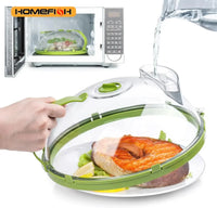 Thumbnail for Clear Microwave Food Cover with Steam Vent & Handle - InspiredGrabs.com