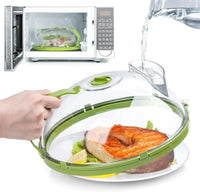 Thumbnail for Clear Microwave Food Cover with Steam Vent & Handle - InspiredGrabs.com
