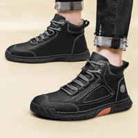 Thumbnail for CLOHOO Handmade Men's High - Top Leather Boots – Hand - Sewn Business Casual & Outdoor Shoes - InspiredGrabs.com