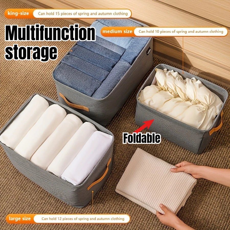 Collapsible Fabric Clothing Organizer – 3 Sizes, 2 Colors - InspiredGrabs.com