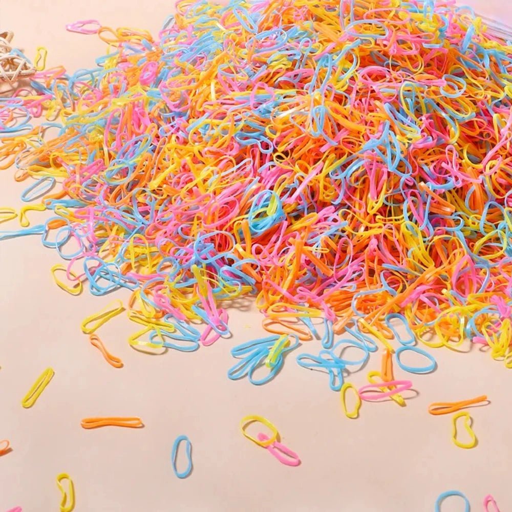 Colorful Elastic Hair Ties – 500, 1000 or 2000 Pieces - InspiredGrabs.com