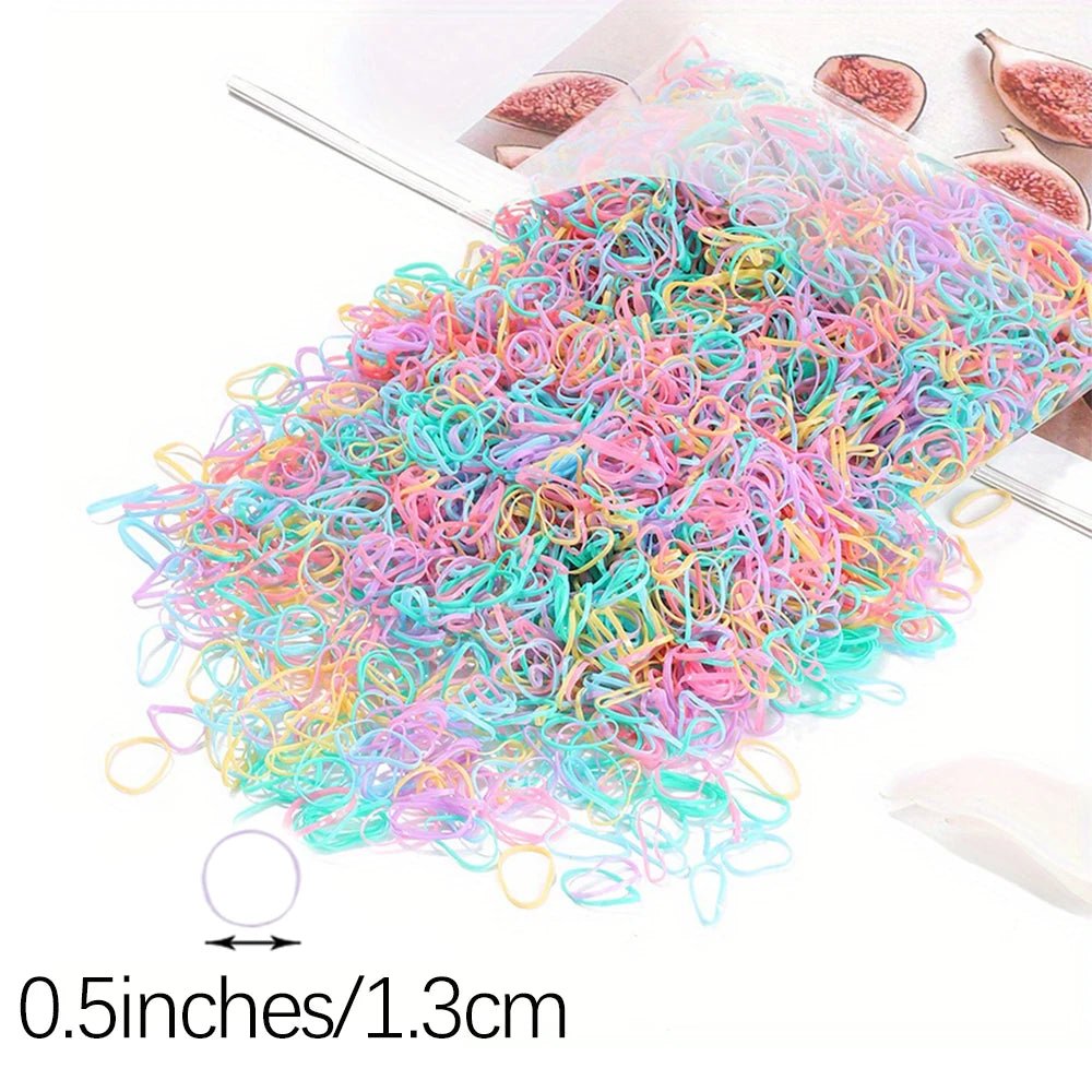 Colorful Elastic Hair Ties – 500, 1000 or 2000 Pieces - InspiredGrabs.com