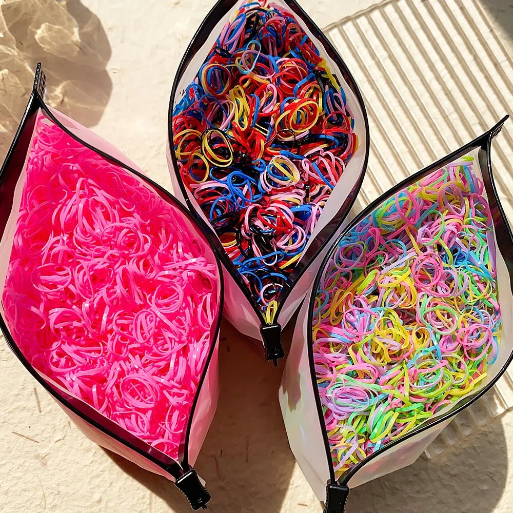 Colorful Elastic Hair Ties – 500, 1000 or 2000 Pieces - InspiredGrabs.com