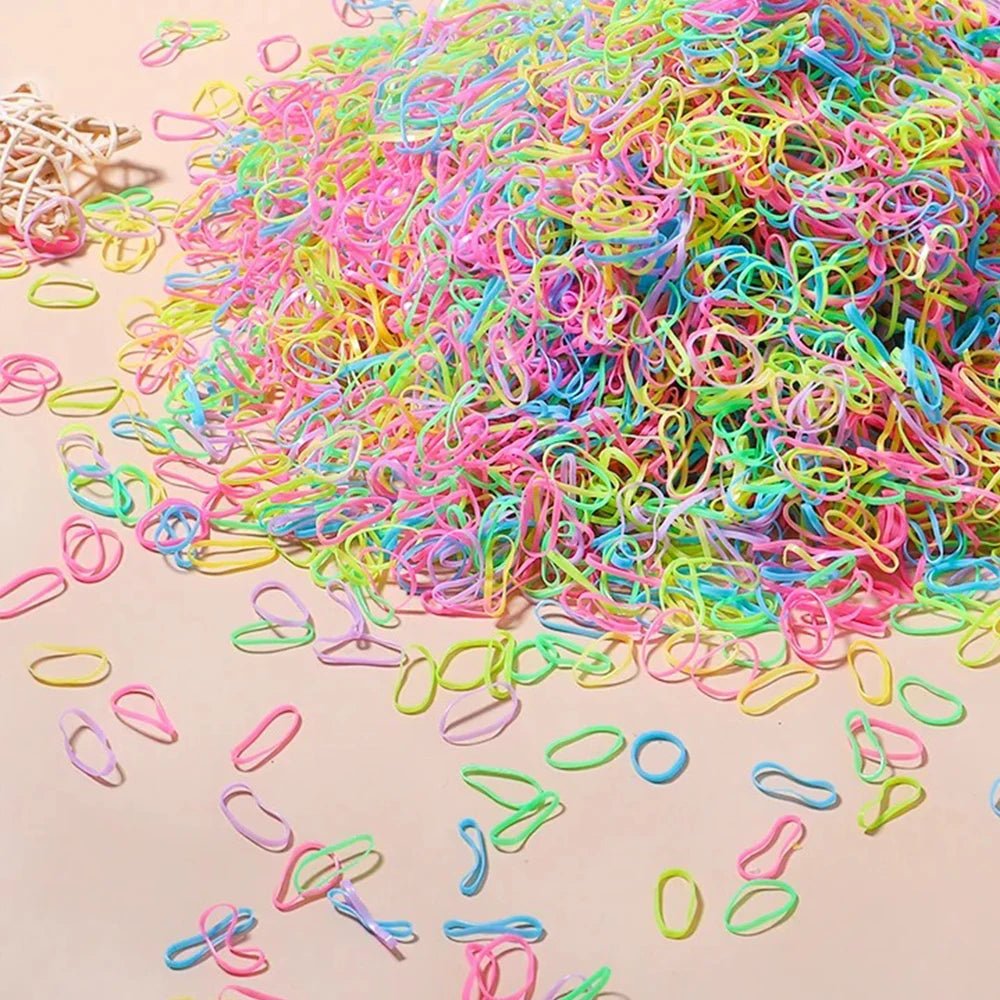 Colorful Elastic Hair Ties – 500, 1000 or 2000 Pieces - InspiredGrabs.com