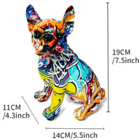 Thumbnail for Colorful Standing French Bulldog Resin Statue – Graffiti Style Desk Decor - InspiredGrabs.com
