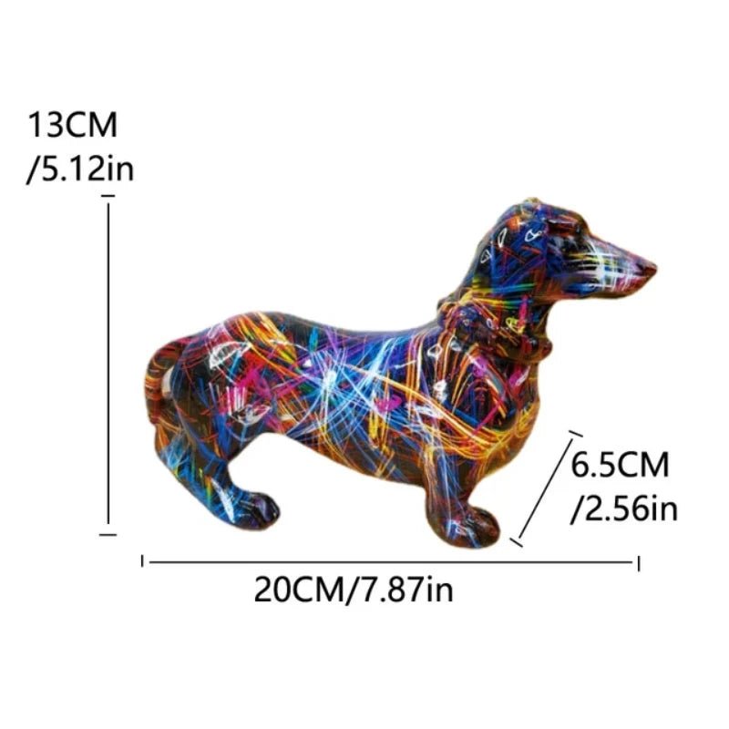 Colorful Standing French Bulldog Resin Statue – Graffiti Style Desk Decor - InspiredGrabs.com