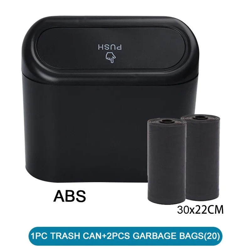 Compact Car Trash Can with Lid – Black - InspiredGrabs.com