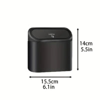 Thumbnail for Compact Car Trash Can with Lid – Black - InspiredGrabs.com