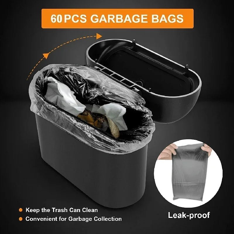 Compact Car Trash Can with Lid – Black - InspiredGrabs.com