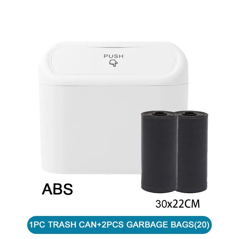 Compact Car Trash Can with Lid & Refill Bags - InspiredGrabs.com
