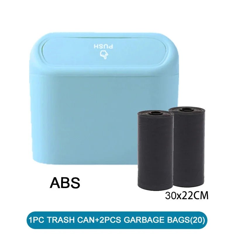 Compact Car Trash Can with Lid & Refill Bags - InspiredGrabs.com