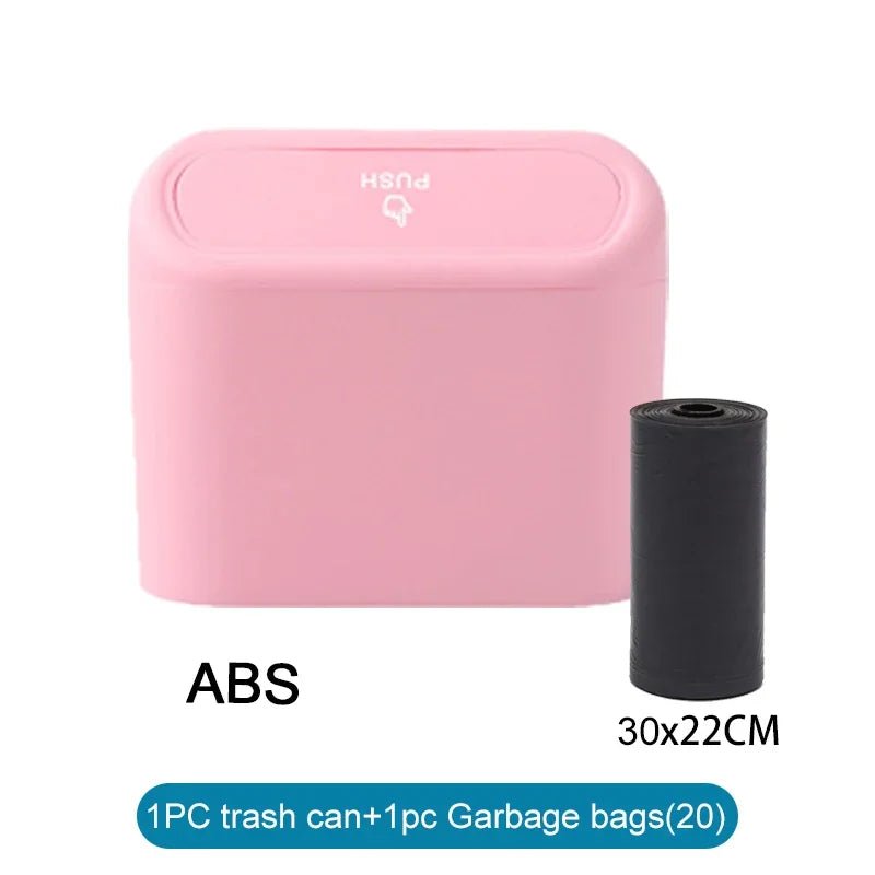 Compact Car Trash Can with Lid & Refill Bags - InspiredGrabs.com
