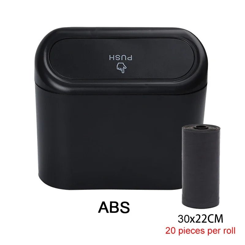 Compact Car Trash Can with Lid & Refill Bags - InspiredGrabs.com