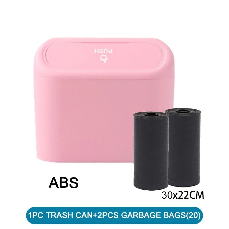 Compact Car Trash Can with Lid & Refill Bags - InspiredGrabs.com