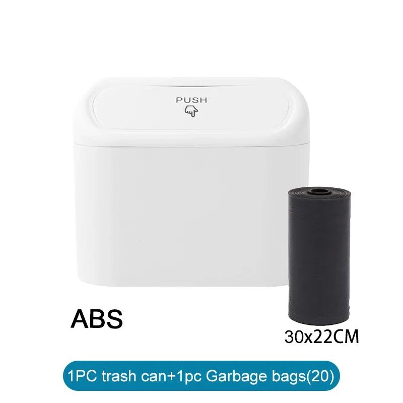 Compact Car Trash Can with Lid & Refill Bags - InspiredGrabs.com