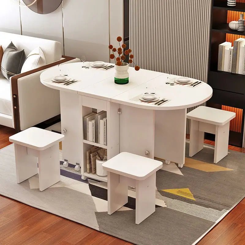 Compact Retractable Folding Dining Table Set - InspiredGrabs.com