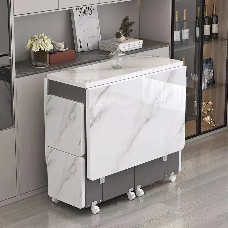 Compact Retractable Folding Dining Table Set - InspiredGrabs.com
