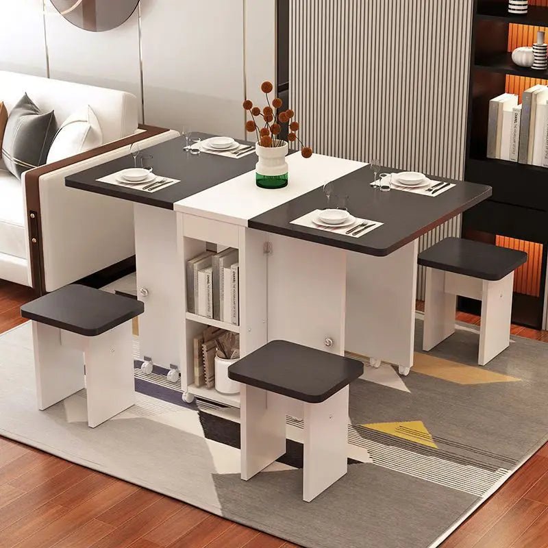 Compact Retractable Folding Dining Table Set - InspiredGrabs.com