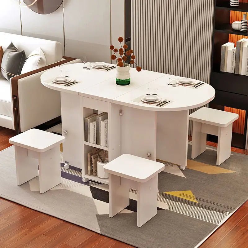 Compact Retractable Folding Dining Table Set - InspiredGrabs.com