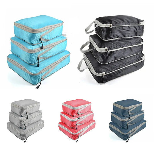 Compressible Travel Packing Cubes – Single or 3-Piece Set - InspiredGrabs.com
