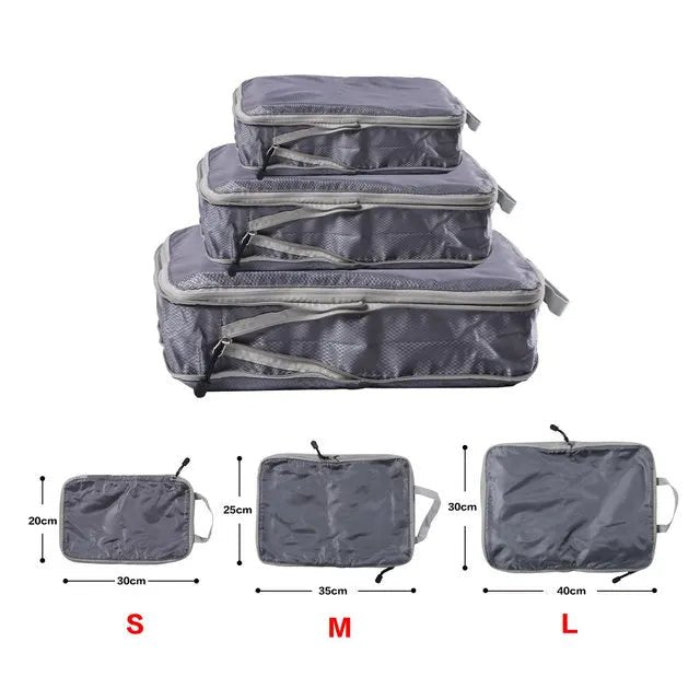 Compressible Travel Packing Cubes – Single or 3-Piece Set - InspiredGrabs.com